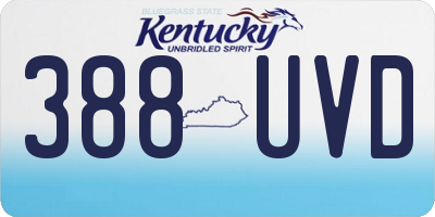 KY license plate 388UVD