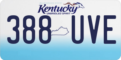 KY license plate 388UVE