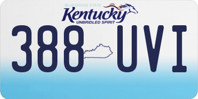 KY license plate 388UVI