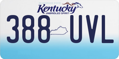 KY license plate 388UVL