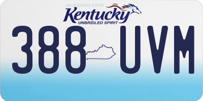 KY license plate 388UVM