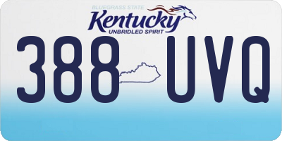 KY license plate 388UVQ