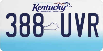 KY license plate 388UVR