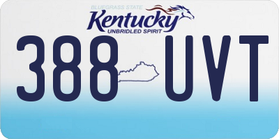 KY license plate 388UVT