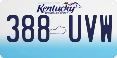 KY license plate 388UVW