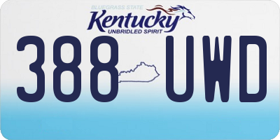 KY license plate 388UWD