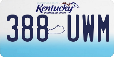 KY license plate 388UWM