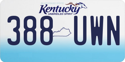 KY license plate 388UWN