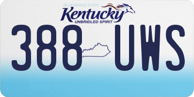 KY license plate 388UWS