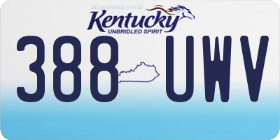 KY license plate 388UWV