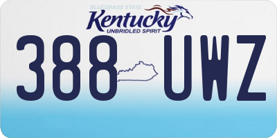 KY license plate 388UWZ