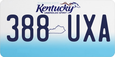 KY license plate 388UXA