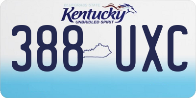 KY license plate 388UXC