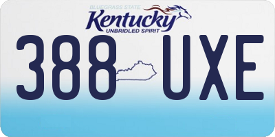 KY license plate 388UXE