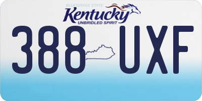 KY license plate 388UXF