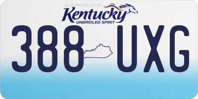 KY license plate 388UXG