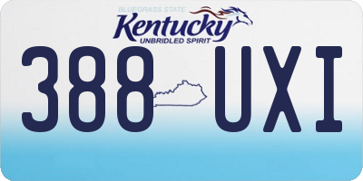 KY license plate 388UXI