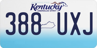 KY license plate 388UXJ
