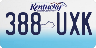 KY license plate 388UXK