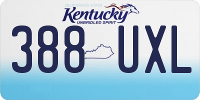 KY license plate 388UXL