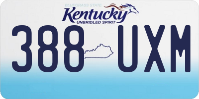 KY license plate 388UXM