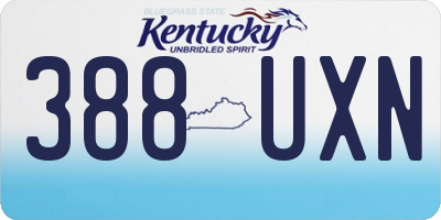 KY license plate 388UXN