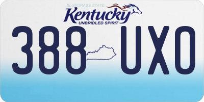 KY license plate 388UXO