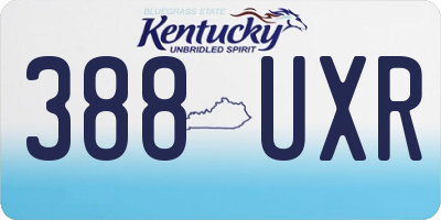 KY license plate 388UXR