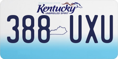 KY license plate 388UXU