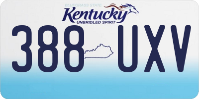 KY license plate 388UXV