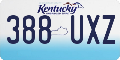 KY license plate 388UXZ