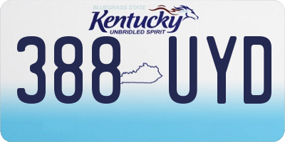 KY license plate 388UYD
