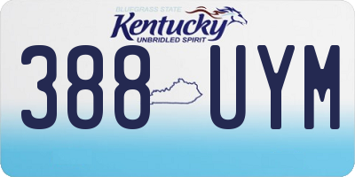 KY license plate 388UYM