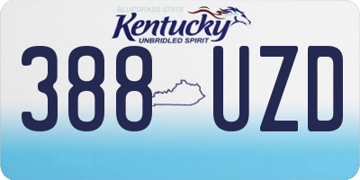 KY license plate 388UZD