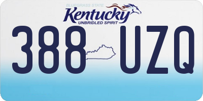 KY license plate 388UZQ