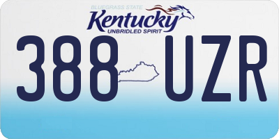 KY license plate 388UZR