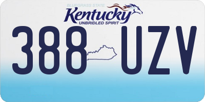 KY license plate 388UZV
