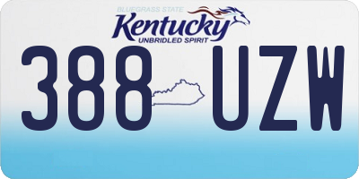 KY license plate 388UZW