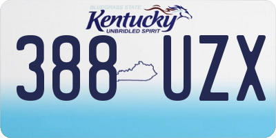 KY license plate 388UZX