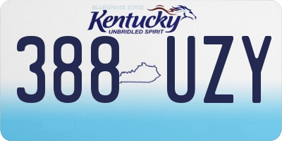 KY license plate 388UZY
