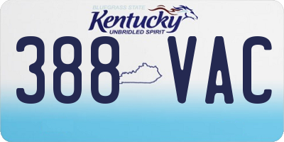 KY license plate 388VAC