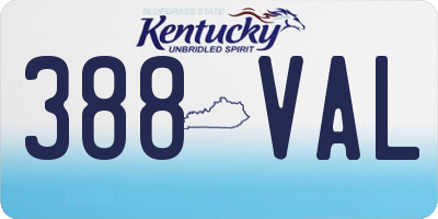 KY license plate 388VAL
