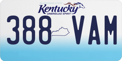 KY license plate 388VAM
