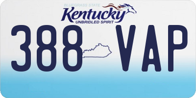 KY license plate 388VAP