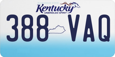 KY license plate 388VAQ