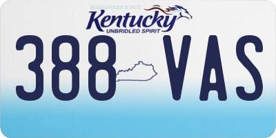 KY license plate 388VAS
