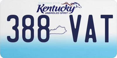 KY license plate 388VAT