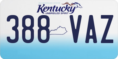 KY license plate 388VAZ