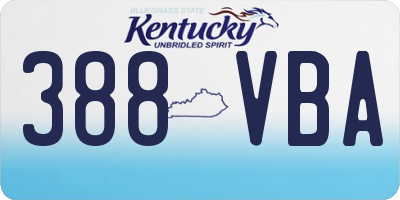 KY license plate 388VBA