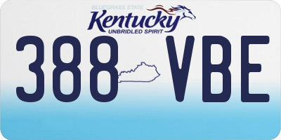 KY license plate 388VBE